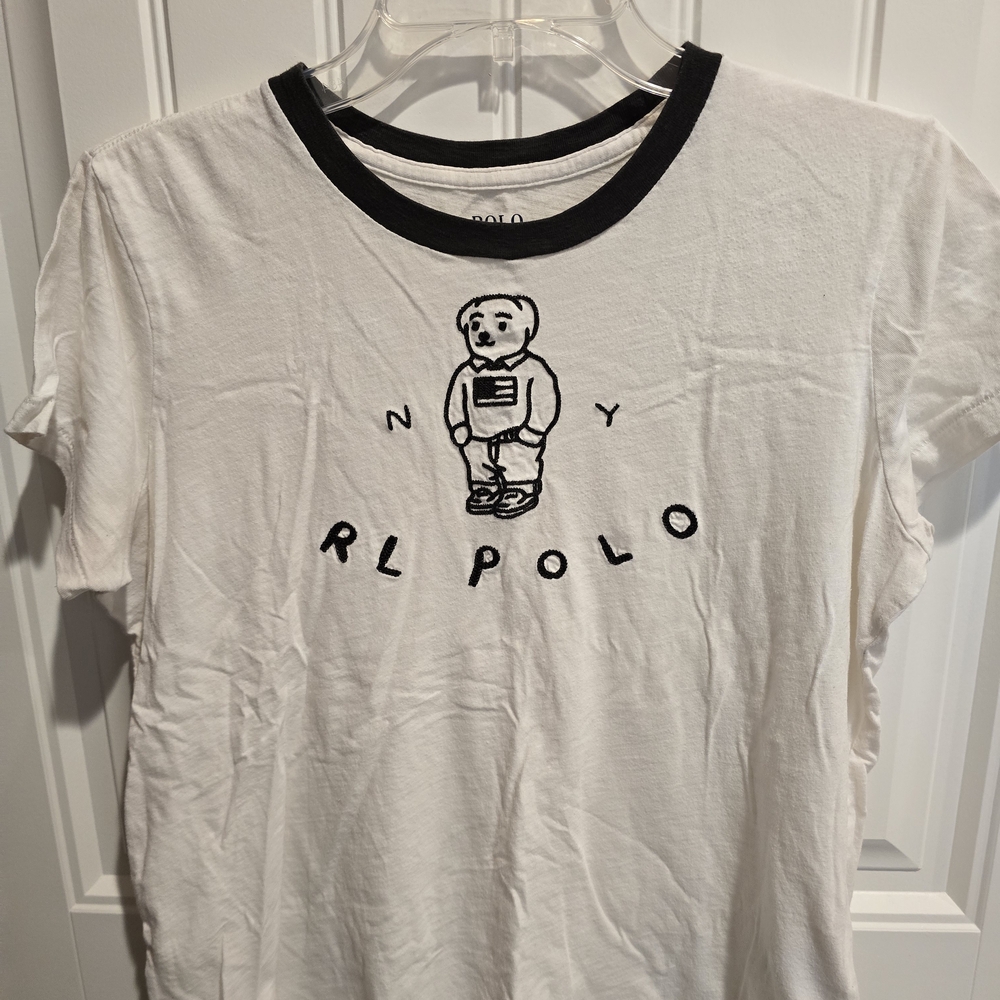 Polo by Ralph Lauren White Tee with Black Bear Graphic